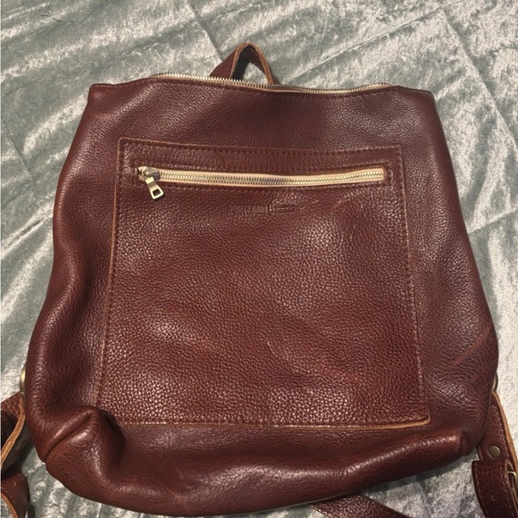 portland leather goods Handbags - Portland Leather laptop backpack in color nutmeg